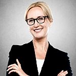 Closeup Portrait Of A Middle Aged Businesswoman Stock Photo