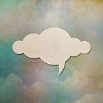 Cloud Paper On Colorful Old Paper Background Stock Photo