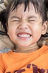 Clouse Up Lovely Face Of Good Health Children White Teeth When O Stock Photo