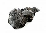 Coal On White Background Stock Photo