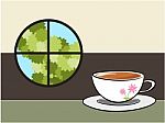 Coffee And Background Illustration Stock Photo