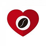 Coffee Bean In Love Heart  Illustration Stock Photo