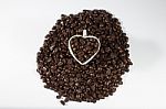 Coffee Beans And Cup Stock Photo