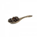 Coffee Beans In Olive Wood Spoon Stock Photo