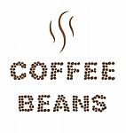 Coffee Beans Type On White Area Background Stock Photo