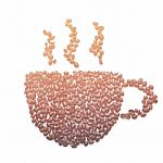 Coffee Cup Made Of Beans On White Background Stock Photo