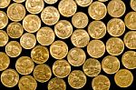 Coin Stack On Black Background Stock Photo