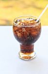 Cola With Ice Stock Photo