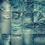 Collage Set Of Jeans Background Stock Photo