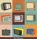 Collection Of Retro Television Stock Photo