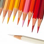 Color Pencil And White Pencil Stock Photo