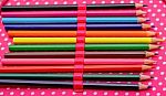 Color Pencils In A Pencil Case Stock Photo