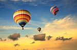 Colorful Balloons With Dramatic Sky Stock Photo