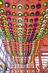 Colorful Lanterns On Buddha's Birthday, Korea Stock Photo