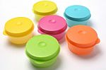 Colorful Plastic Containers Stock Photo