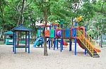 Colorful Playground In The Park Stock Photo