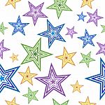 Colorful Star Seamless Pattern Stock Photo