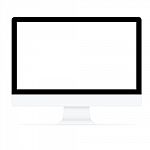 Computer Flat Design Drawing On White Background Stock Photo