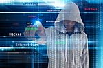 Computer Hacker Or Cyber Attack Concept Background Stock Photo