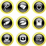 Computer Icon Set Stock Photo