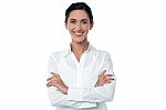 Confident Businesswoman Smiling Stock Photo