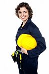 Confident Caucasian Construction Engineer Stock Photo