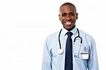 Confident Happy Physician Posing Stock Photo