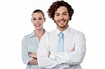 Confident Looking Young Business Couple Stock Photo