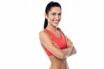 Confident Looking Young Fit Woman Stock Photo