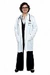 Confident Medical Practitioner, Full Length Portrait Stock Photo