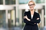 Confident Middle Aged Female Executive Stock Photo