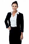 Confident Smiling Business Woman Stock Photo