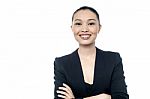 Confident Smiling Business Woman Stock Photo