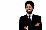 Confident Smiling Indian Businessman Stock Photo