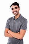 Confident Young Casual Guy, Studio Shot Stock Photo