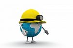 Construction Concept Around The Globe Stock Photo