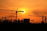 Construction Site With Crane Stock Photo