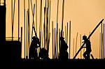 Construction Worker Silhouette Stock Photo