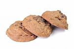 Cookies With Chocolate On A White Background Stock Photo