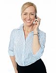 Corporate Female On Phone Stock Photo