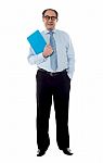 Corporate Person Holding Document Stock Photo