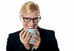 Corporate Woman Enjoying Coffee Stock Photo