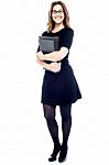Corporate Woman With Folder Stock Photo