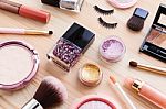 Cosmetic And Makeup Products Stock Photo