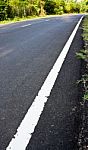 Country Road Lined  In North-east Thailand Stock Photo