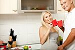 Couple Enjoying Coffee Stock Photo