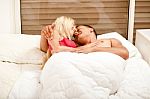 Couple In Bed Stock Photo