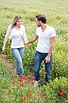 Couple In The Park Stock Photo