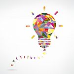 Creative Light Bulb Idea Concept Background Design Stock Photo