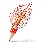 Creative Pencil Broken Streaming With Text March Illustration Ve Stock Photo